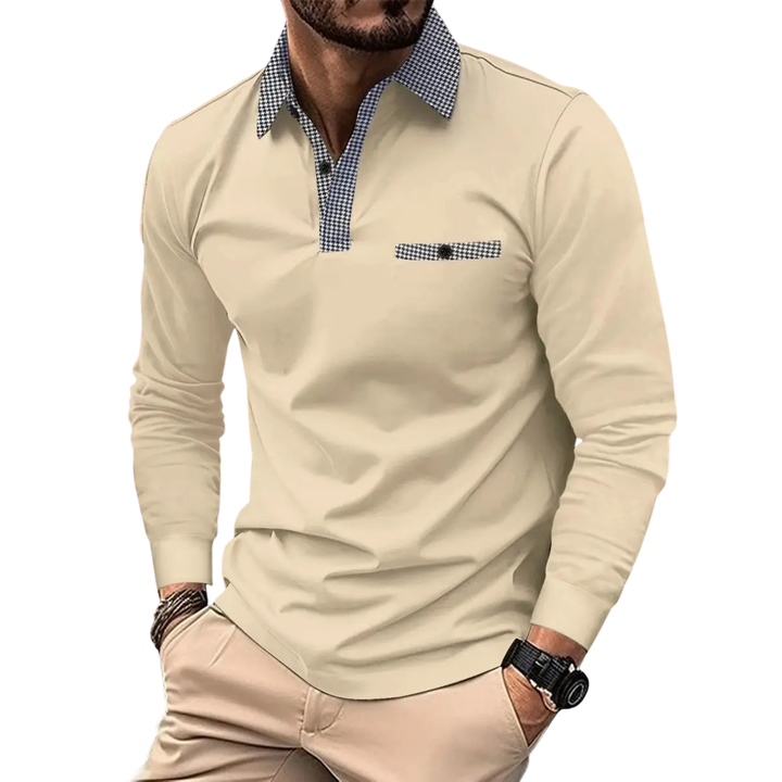 MATHIS | ELEGANTE POLO MET RUITDETAILS VOOR HEREN