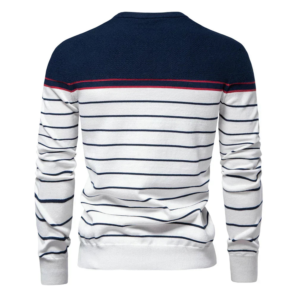 Adrien – Gestreepte marine trui