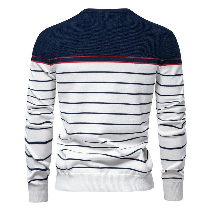 Adrien – Gestreepte marine trui