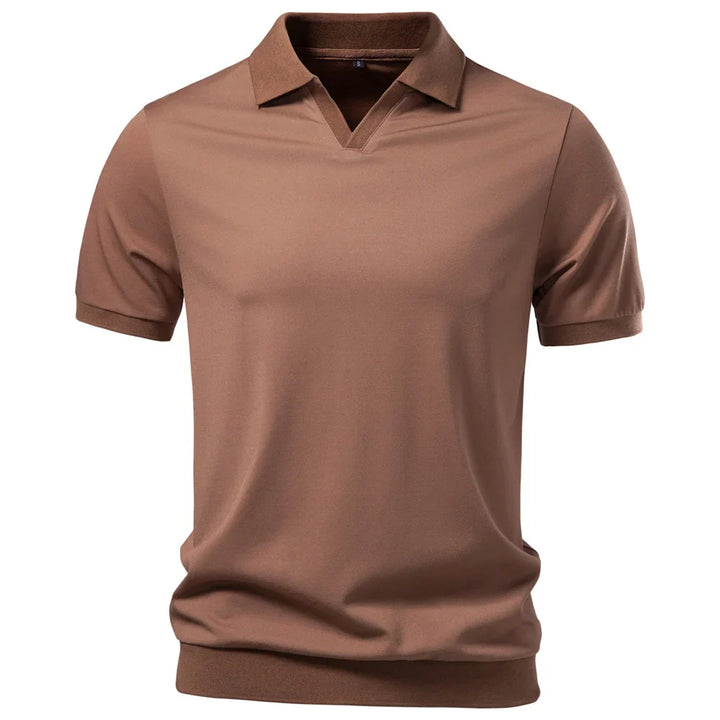 Elijah | Ademend Poloshirt Met V-Hals