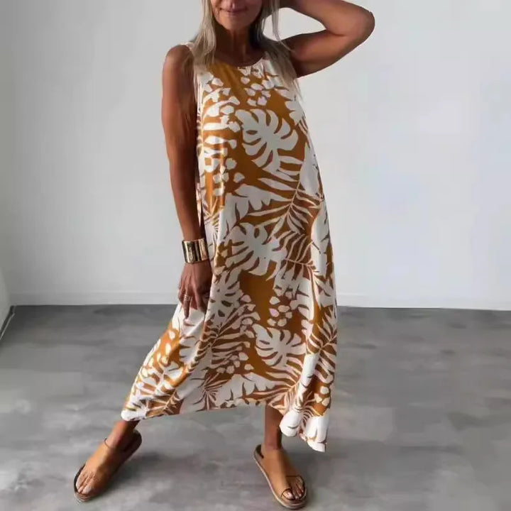 Audrey | Rugloze Botanische Midi-jurk