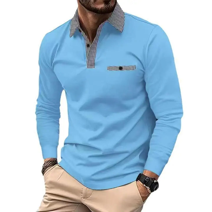 MATHIS | ELEGANTE POLO MET RUITDETAILS VOOR HEREN