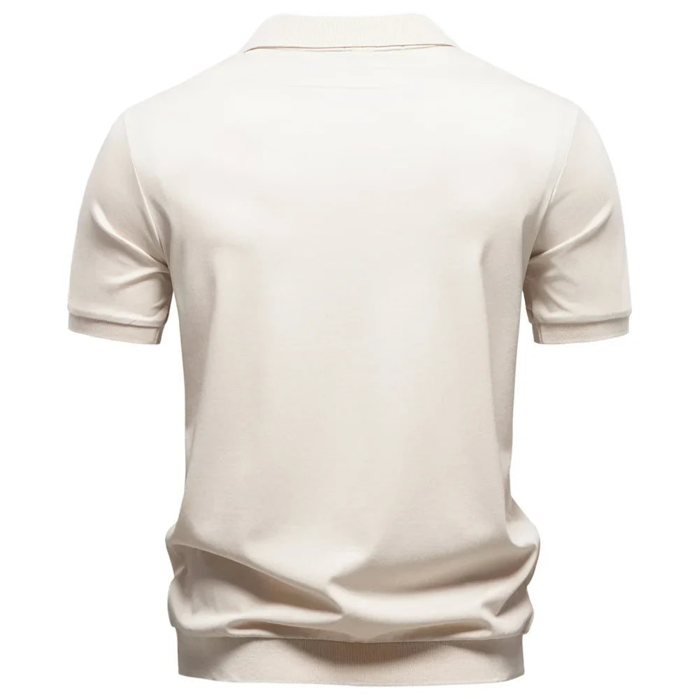 Elijah | Ademend Poloshirt Met V-Hals