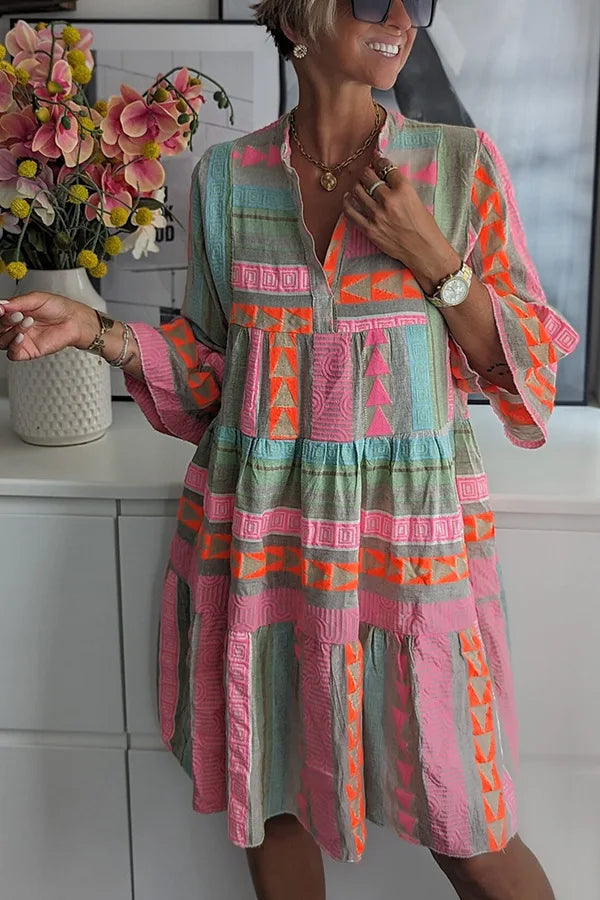 Lucy | Patroon Flowing Midi Jurk