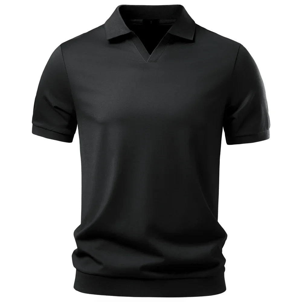 Elijah | Ademend Poloshirt Met V-Hals