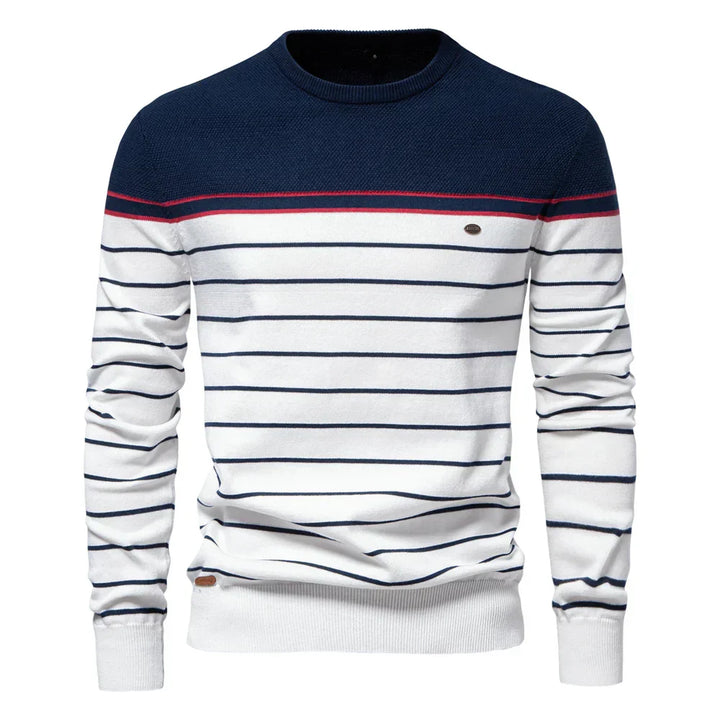 Adrien – Gestreepte marine trui