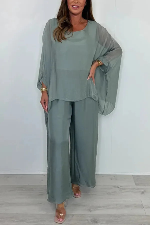 Velloria™ – Elegante Batwing Twee‑delige Set