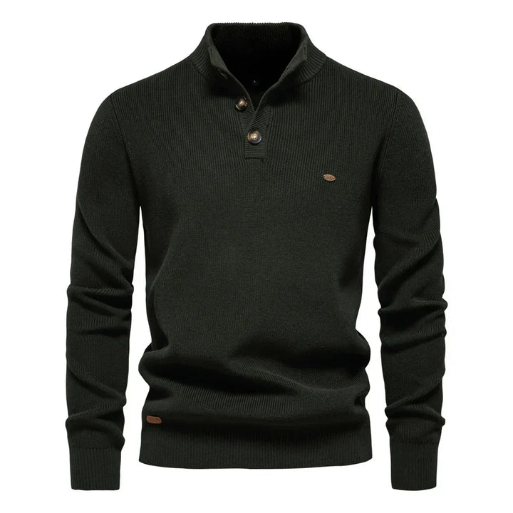 Konrad | Stijlvolle herenpullover met knoopdesign