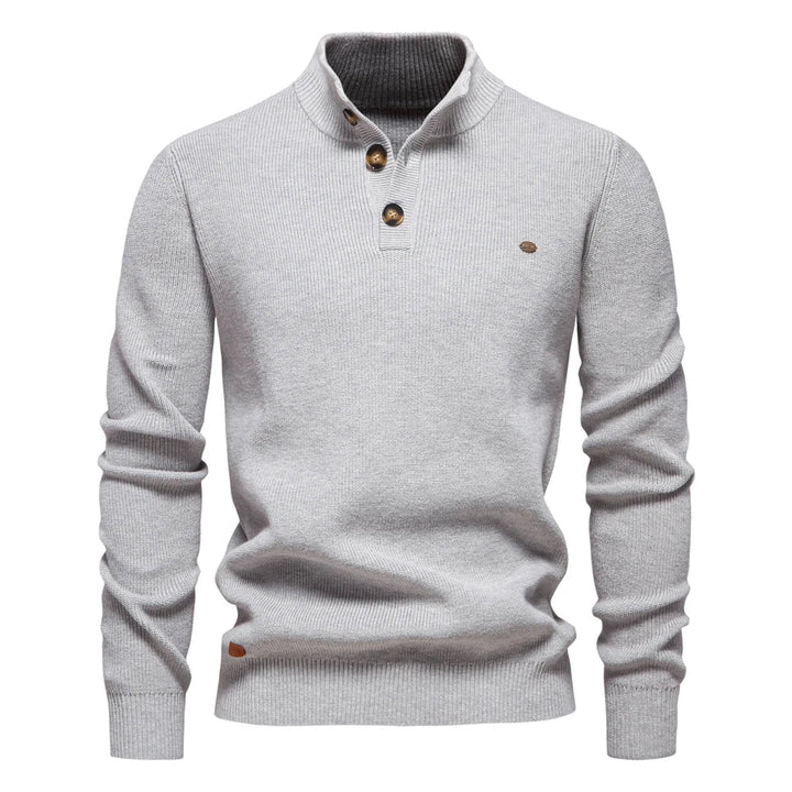 Konrad | Stijlvolle herenpullover met knoopdesign