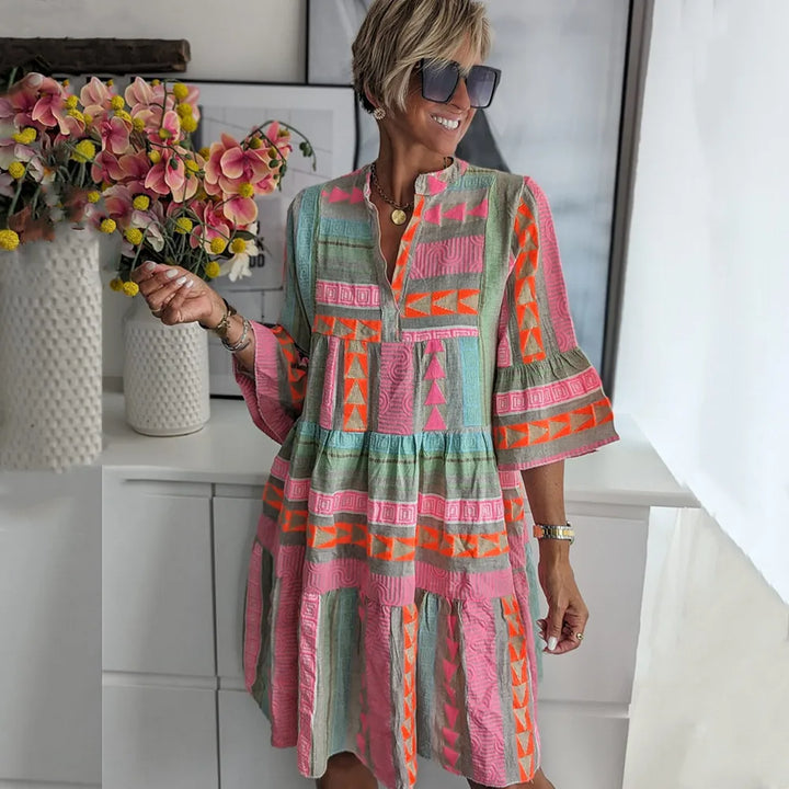 Lucy | Patroon Flowing Midi Jurk