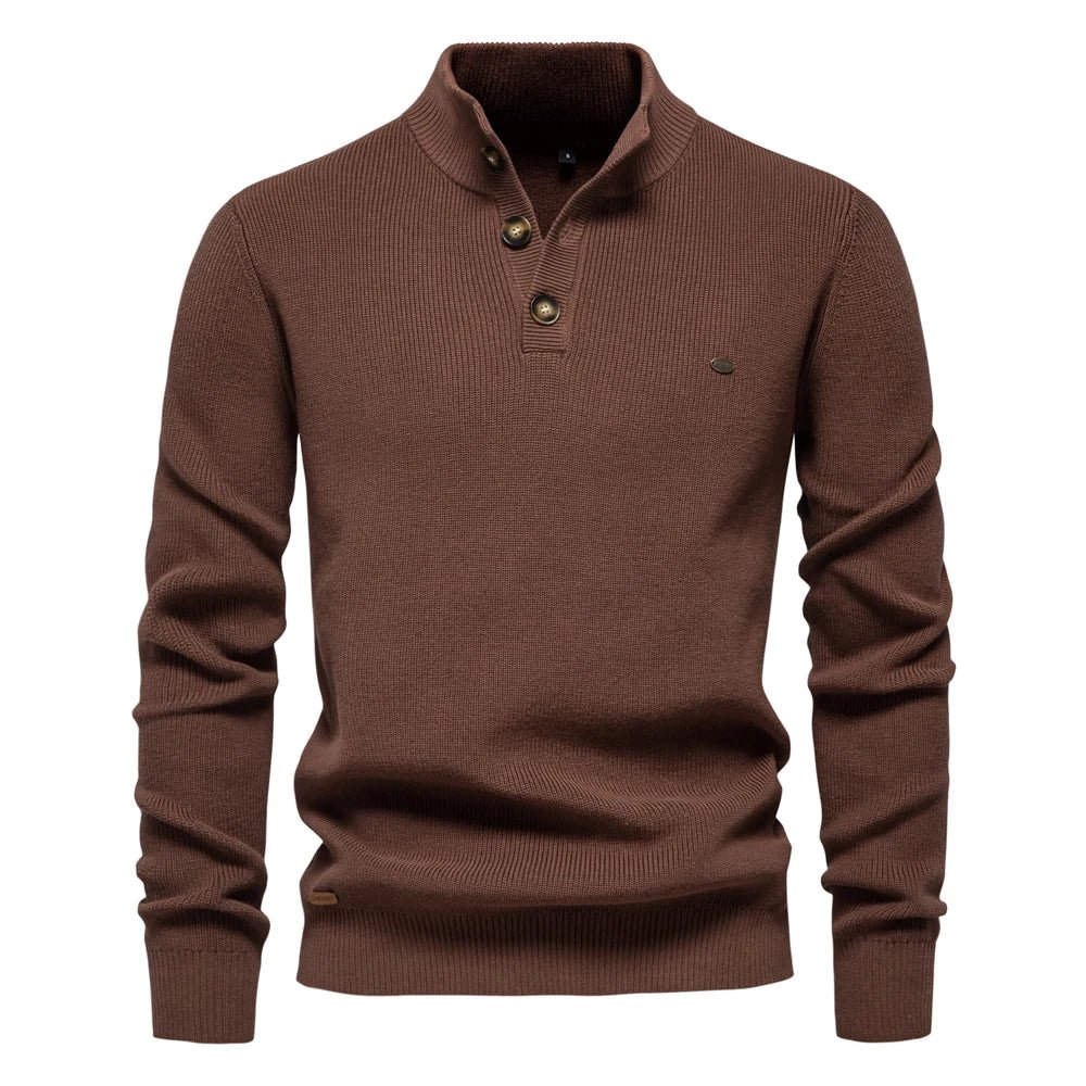 Konrad | Stijlvolle herenpullover met knoopdesign
