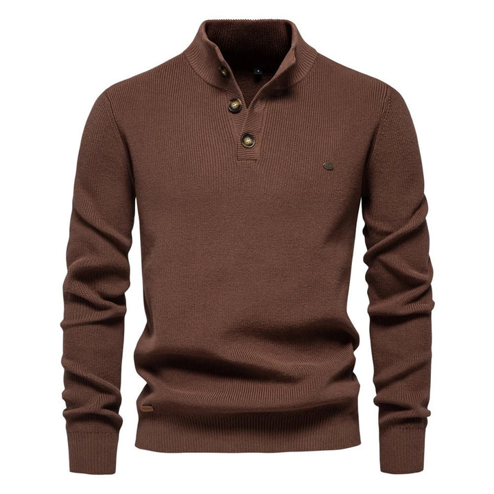 Konrad | Stijlvolle herenpullover met knoopdesign