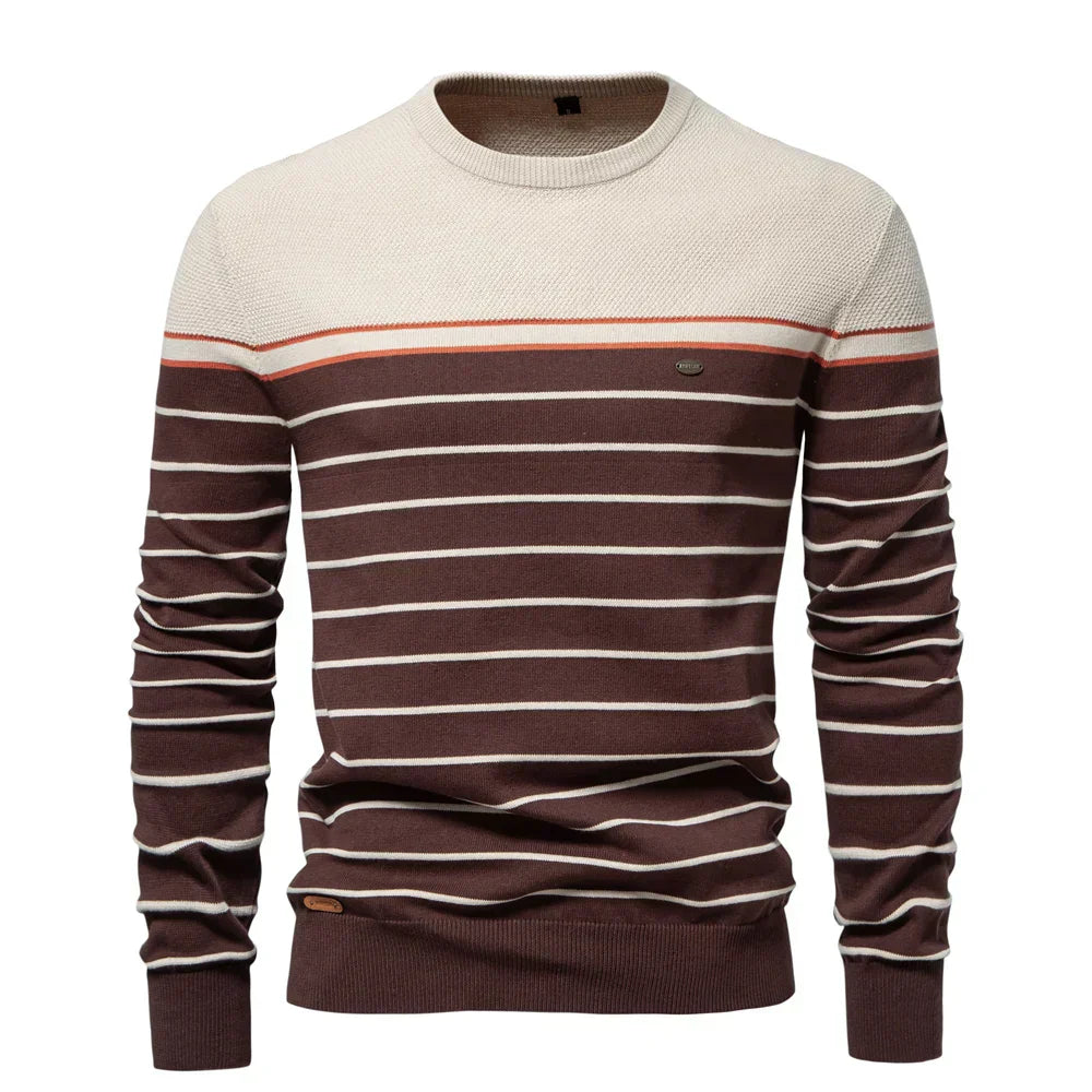 Adrien – Gestreepte marine trui