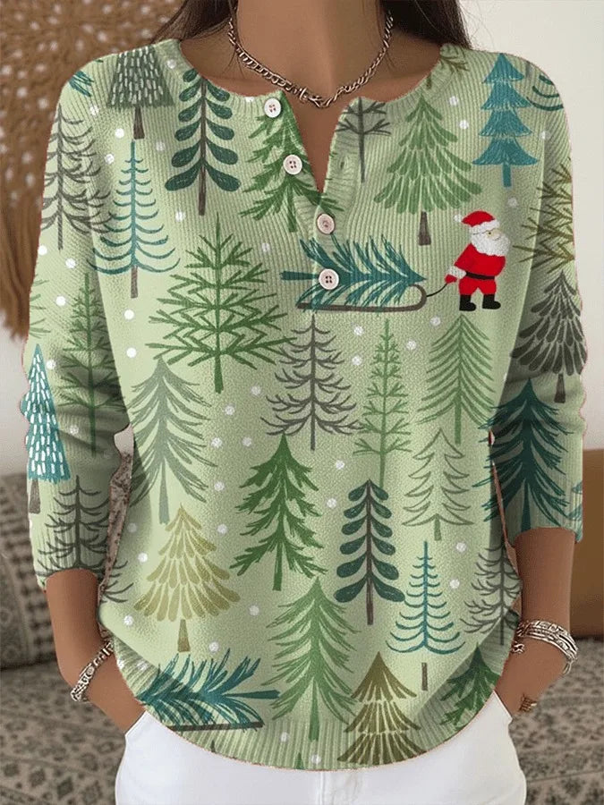 Hallie - Kersttrui met knopen