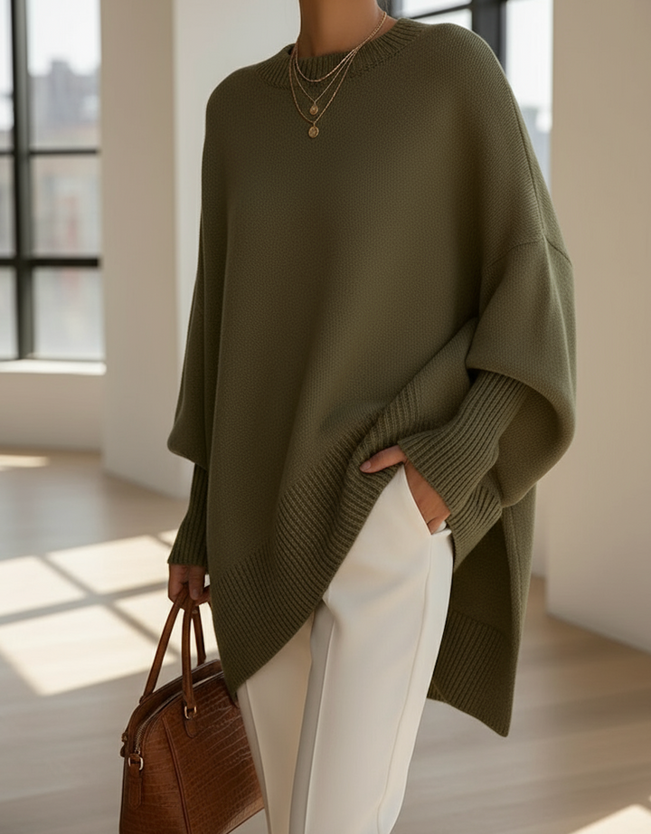 Jeanne | Ruime cashmere trui met ronde hals
