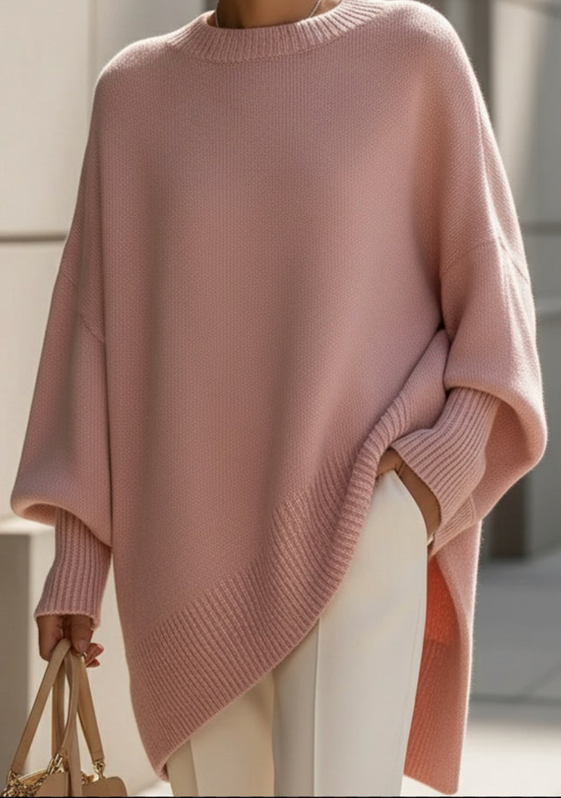 Jeanne | Ruime cashmere trui met ronde hals