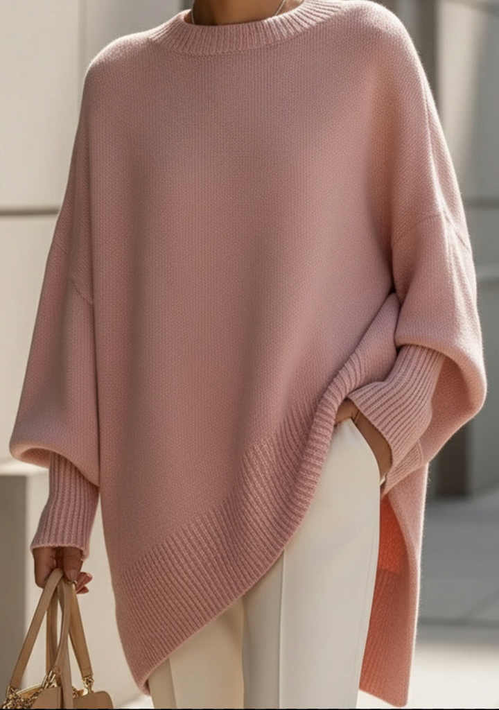 Jeanne | Ruime cashmere trui met ronde hals
