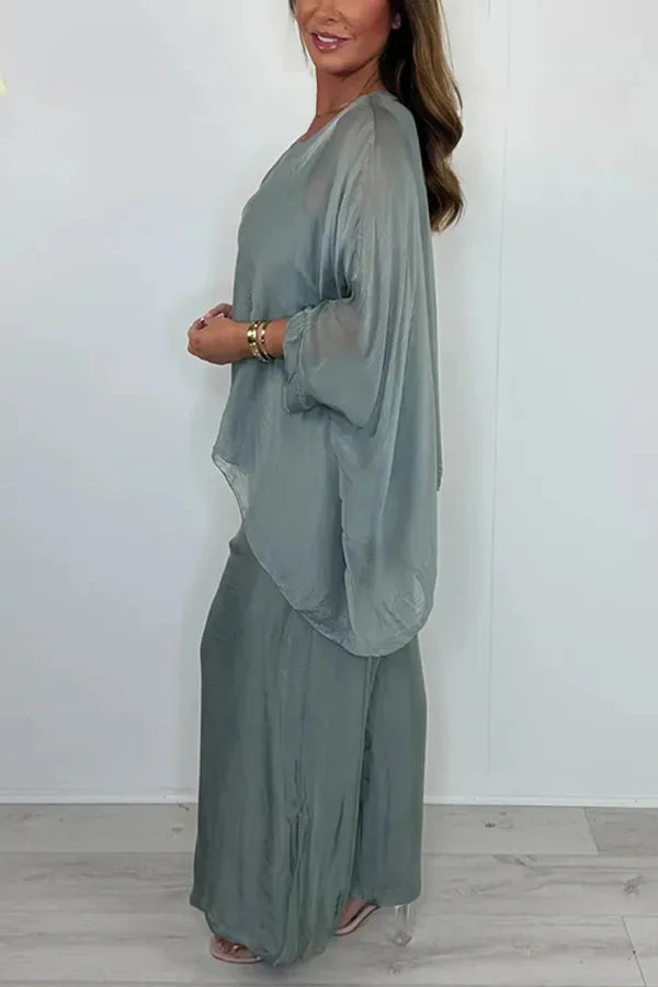 Velloria™ – Elegante Batwing Twee‑delige Set