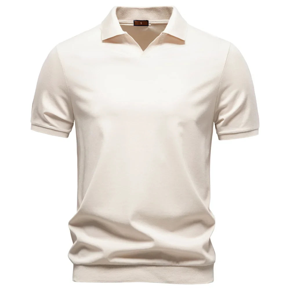Elijah | Ademend Poloshirt Met V-Hals