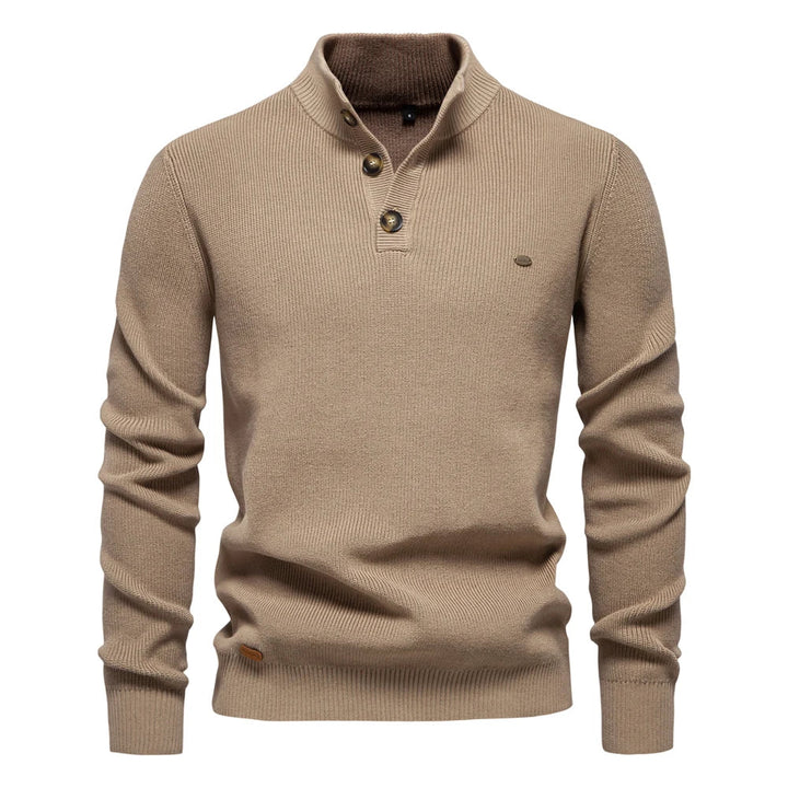 Konrad | Stijlvolle herenpullover met knoopdesign