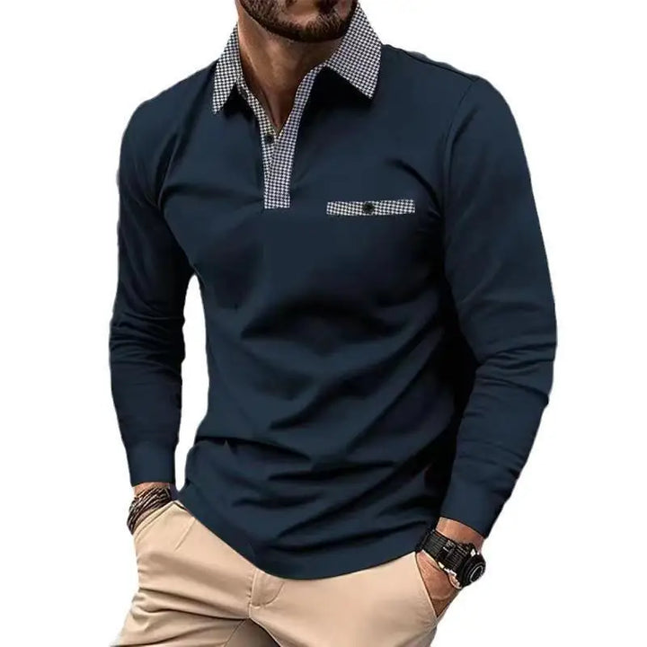 MATHIS | ELEGANTE POLO MET RUITDETAILS VOOR HEREN