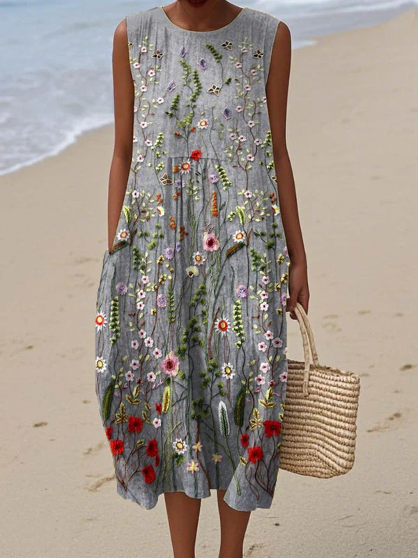 Cara | Wildflower Midi Jurk