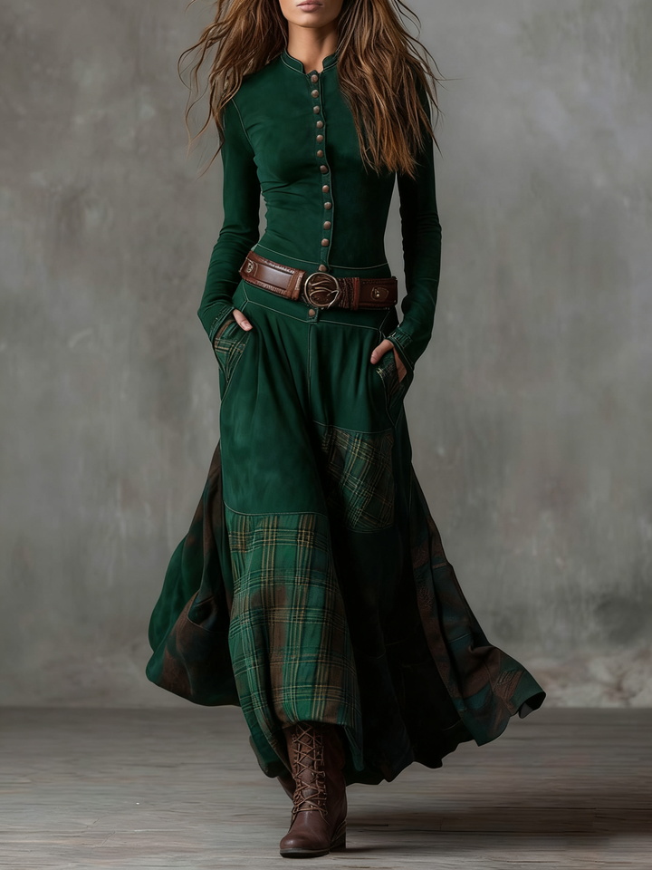 Annalise | Geknoopte Ruit Maxi Jurk
