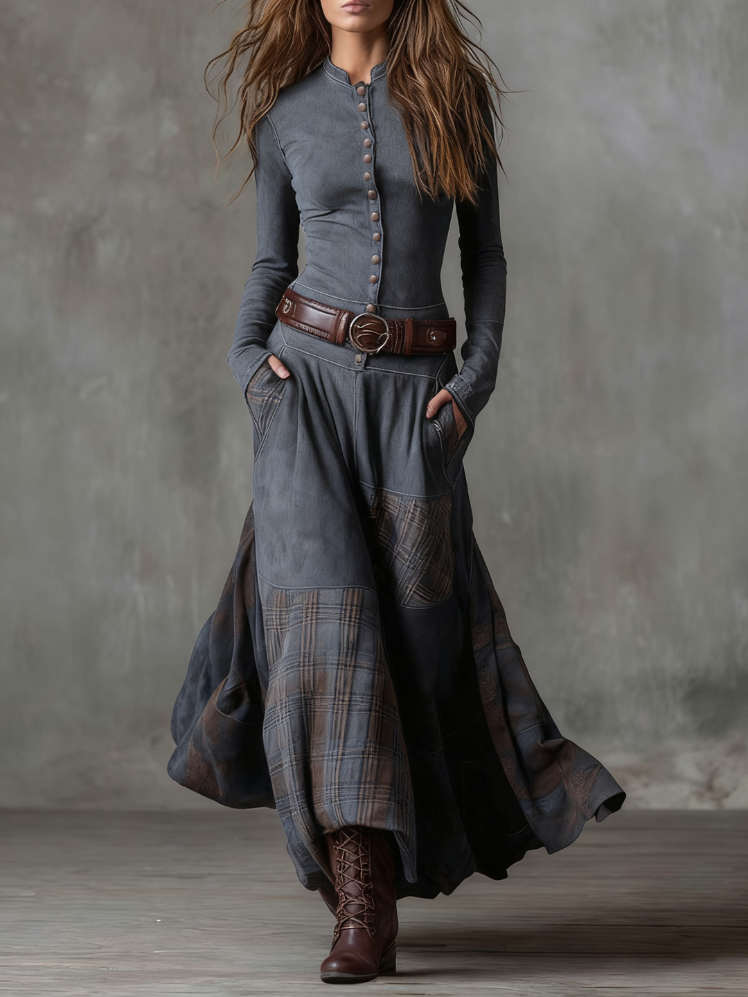 Annalise | Geknoopte Ruit Maxi Jurk
