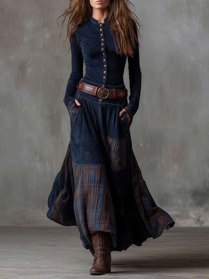 Annalise | Geknoopte Ruit Maxi Jurk