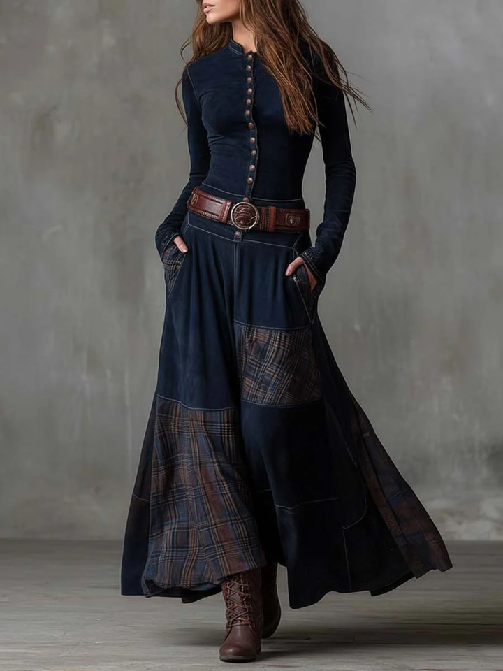 Annalise | Geknoopte Ruit Maxi Jurk