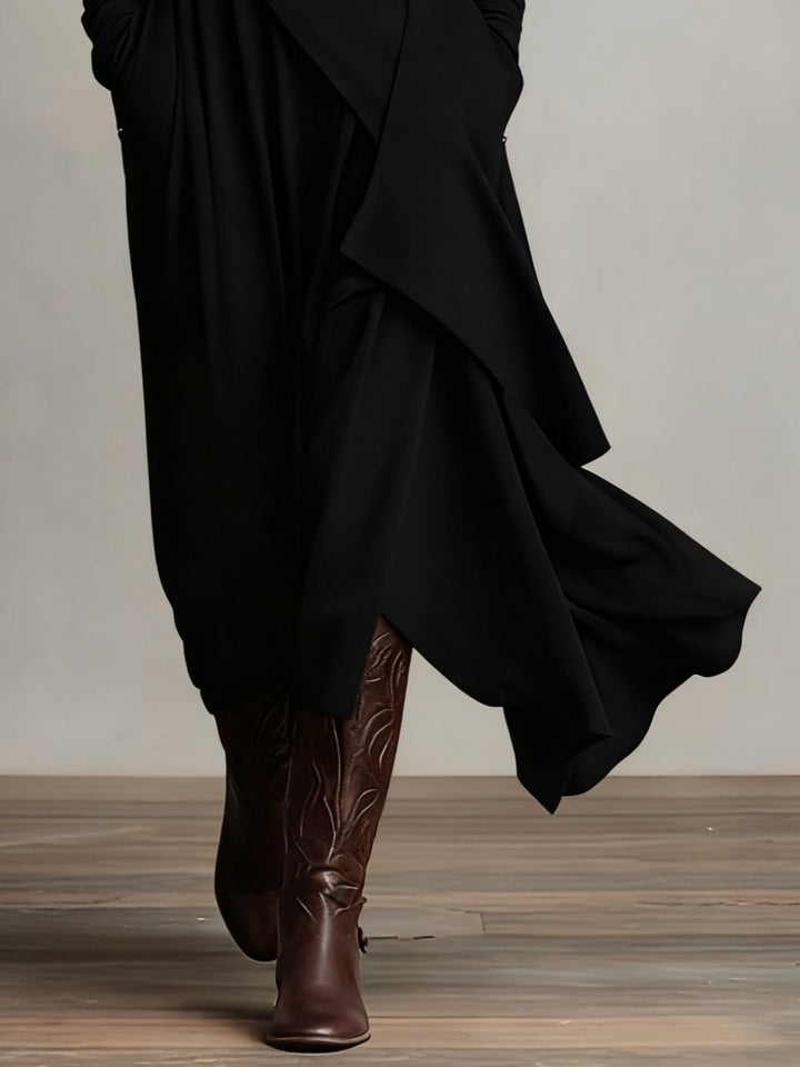 Vivienne | Asymmetrische Maxi-jurk met Hoge Hals
