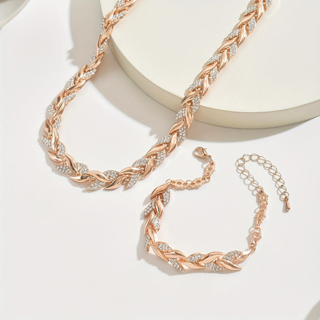 Elegante Glazen Rhinestone Visstaart Set