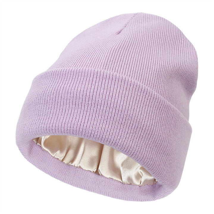 Satin-Lined Luxe Beanie – Winterwarmte, Haarvriendelijke Elegant