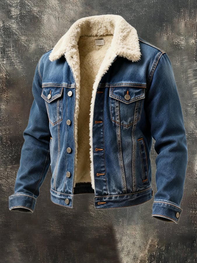 MAISON™ | GEVOERDE JEANSJACK WINTER HEREN