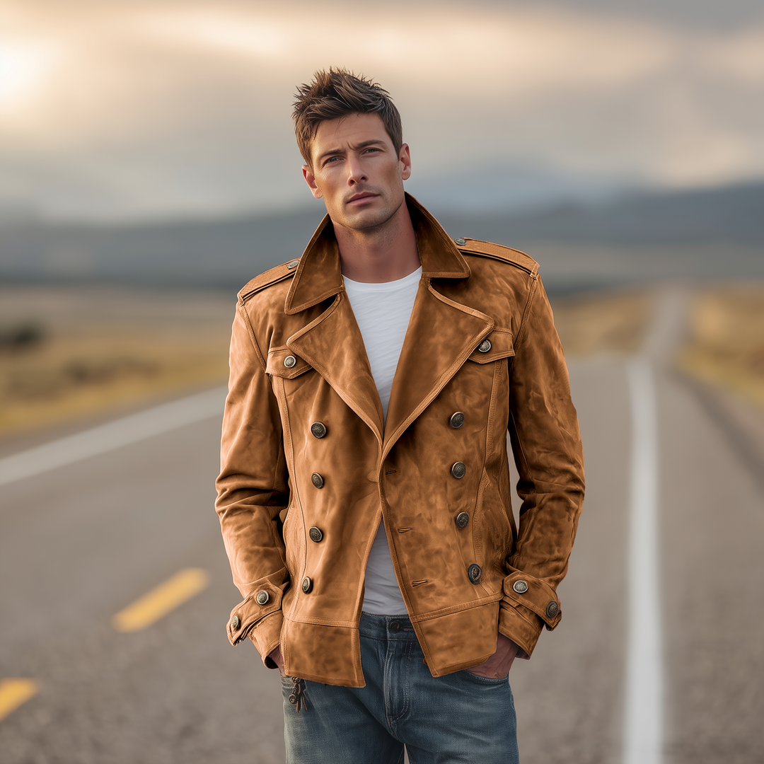 Noud™ – Dubbelrijige Western Jas met Epauletten