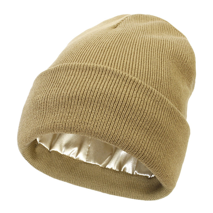 Satin-Lined Luxe Beanie – Winterwarmte, Haarvriendelijke Elegant