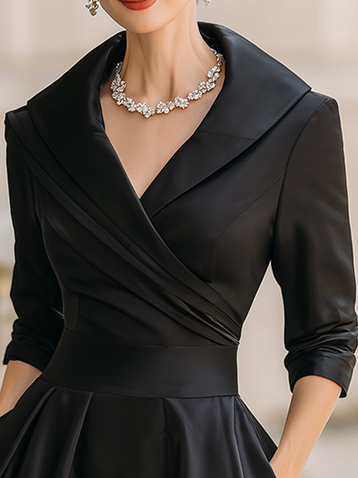 Dharmay | Elegante Lange Mouw Midi-jurk