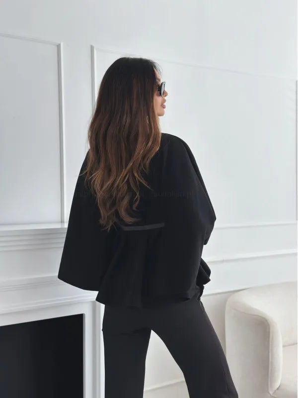 Dames Poncho – Moderne Oversized Stijl, Katoen