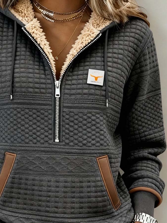 Luxe dames sweatshirt met print en rits