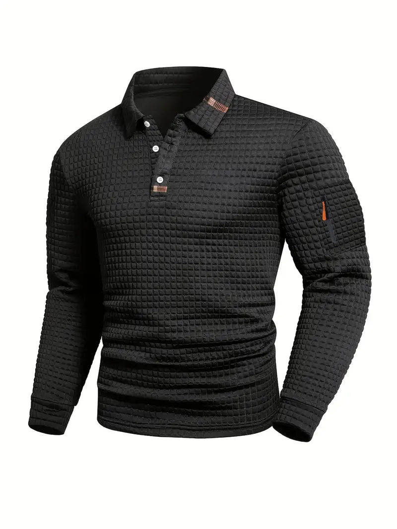 NordicWeave™ Lange mouw Polo voor heren – warm, stijlvol en comfortabel