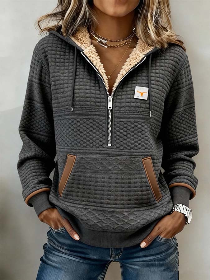Luxe dames sweatshirt met print en rits