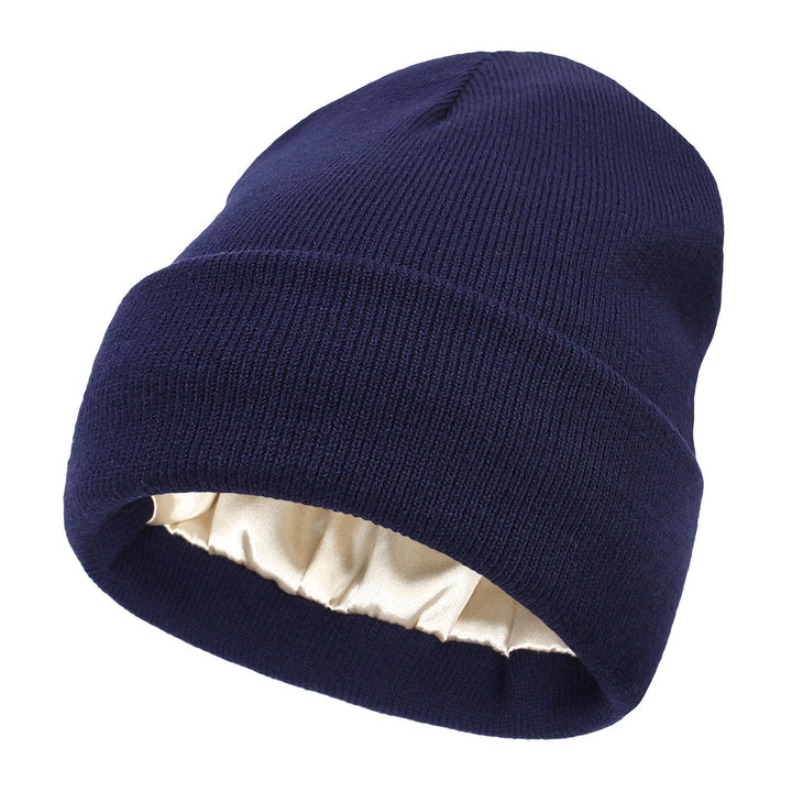Satin-Lined Luxe Beanie – Winterwarmte, Haarvriendelijke Elegant