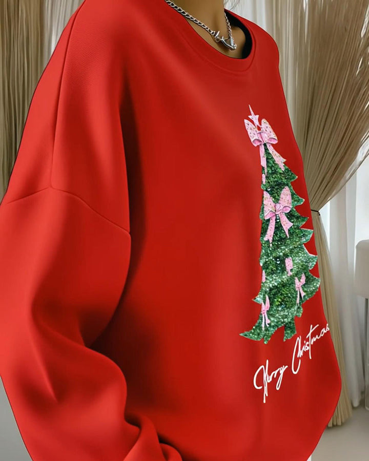 EverYule™ – Ronde Hals Kerstboom Sweatshirt