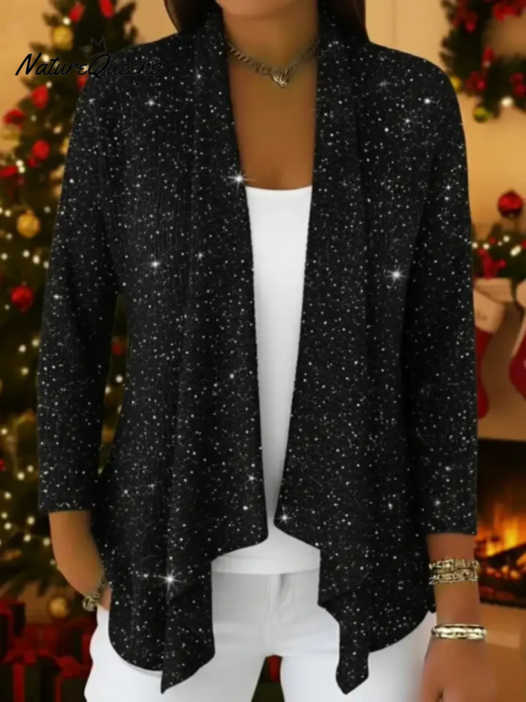 Eclatelle™ – Retro Glanzend vest met Drapering