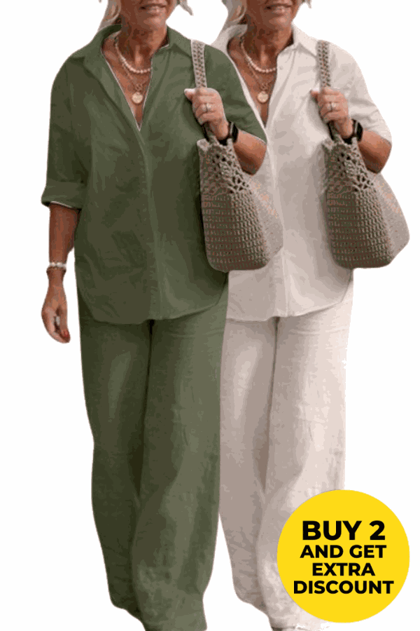De Ontspannen Shirt & Broek Twee-Piece Set