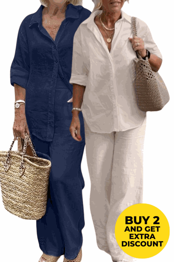 De Ontspannen Shirt & Broek Twee-Piece Set