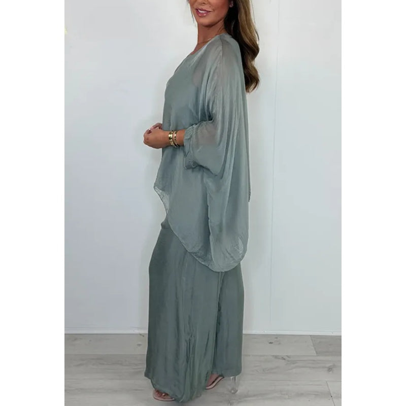 Elnora™ – Elegante Top & Brede Pantalon Set