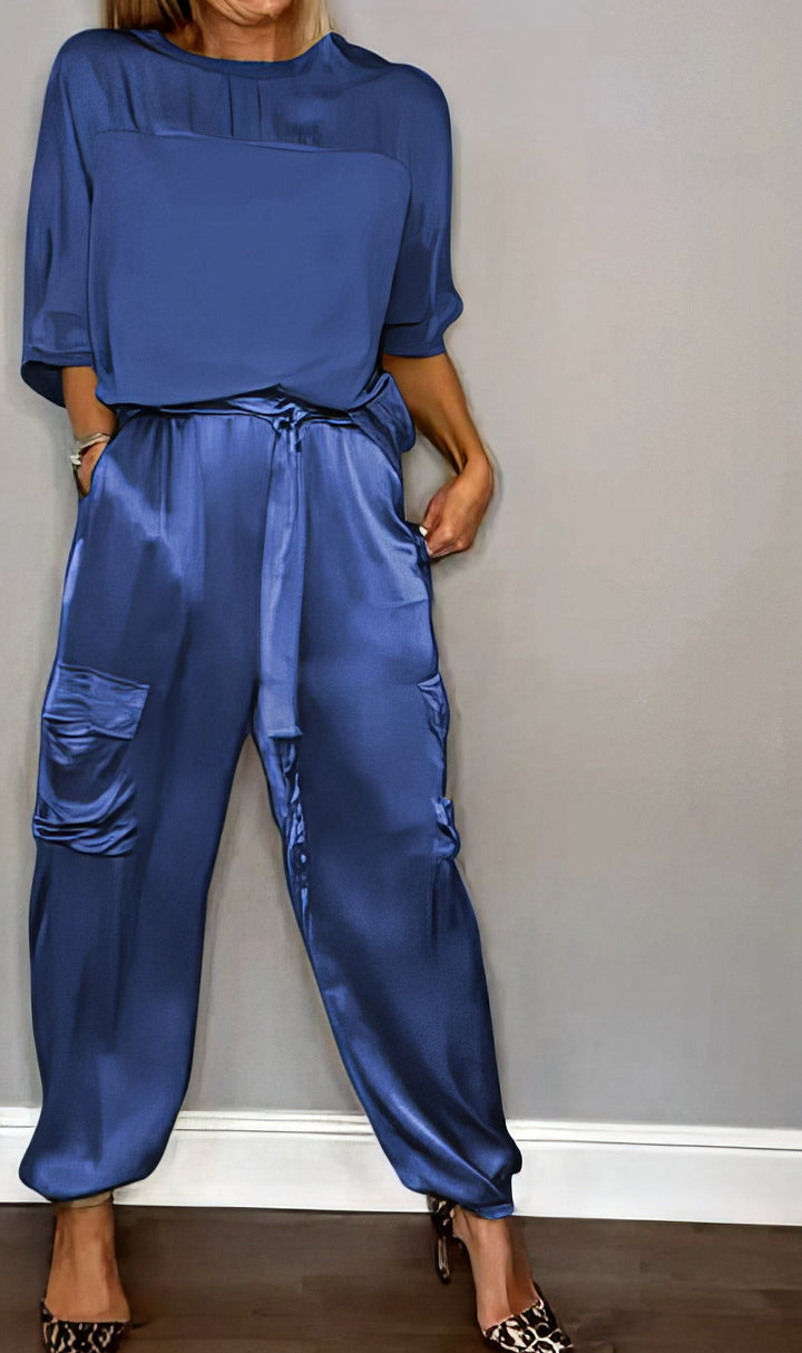 AMELIA | Compleet Twee Stukken Blouse en Cargo Broek Chic
